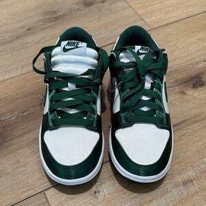 Women's Nike Green and White Sneakers